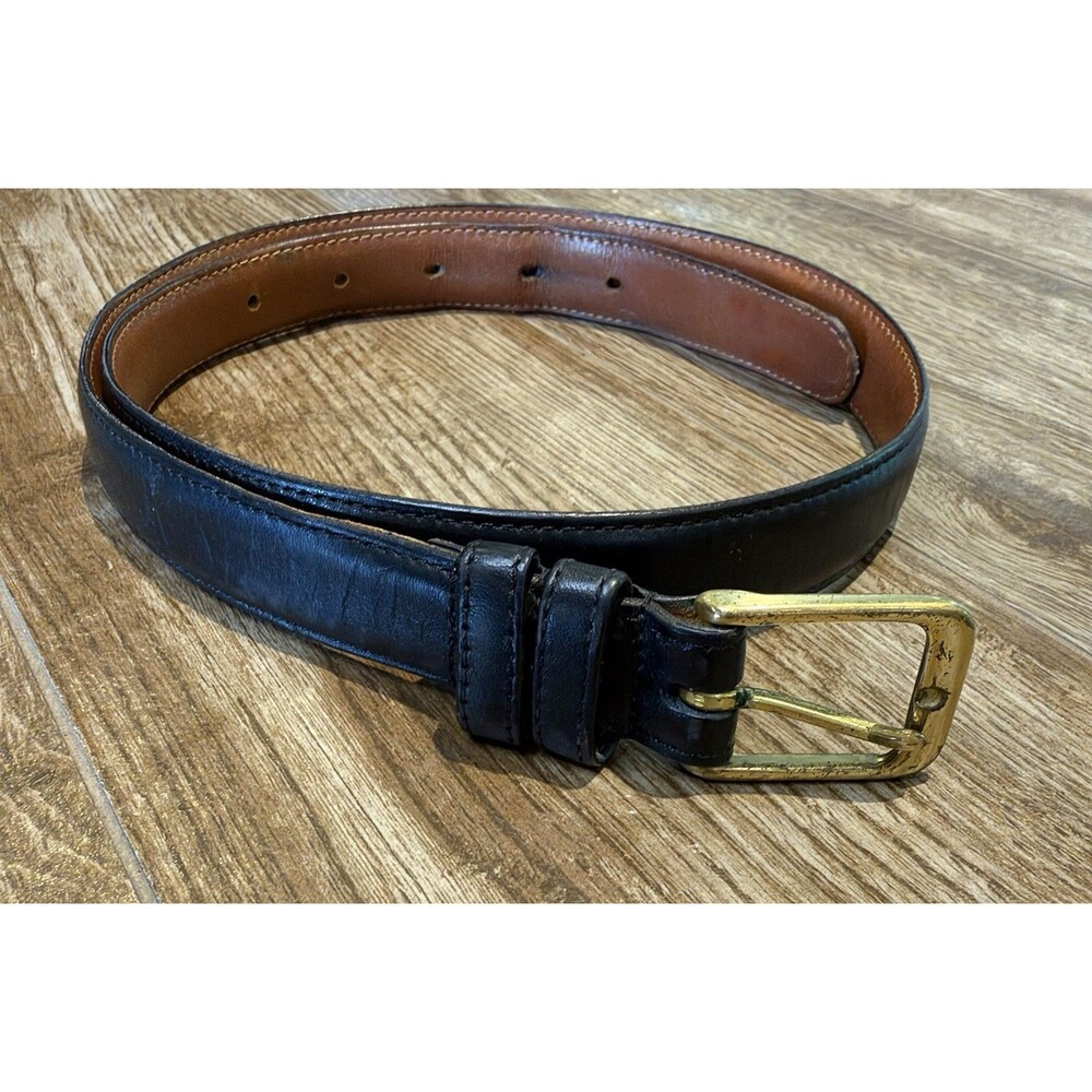 Vintage Coach 5700 Leather Belt Mens 32 80cm Black Burnished Cowhide Preppy